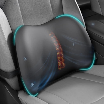 BYMECOST Lumbar Support Pillow for Car, Memory Foam Car Seat Back Support Pillow for Driving, Back Cushion with Strap for Pain Relief, Ergonomic Back Cushion for Office Chair, Wheelchair (Black)