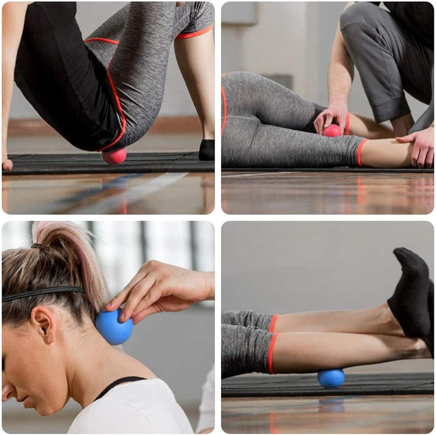 WOVTE Massage Lacrosse Ball for Sore Muscles, Shoulders, Neck, Back, Foot, Body, Deep Tissue, Trigger Point, Muscle Knots, Yoga and Myofascial Release (Blue)
