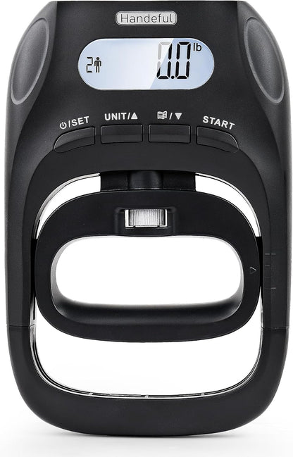 Handeful Digital Grip Strength Tester, 397 lb Hand Dynamometer, Black