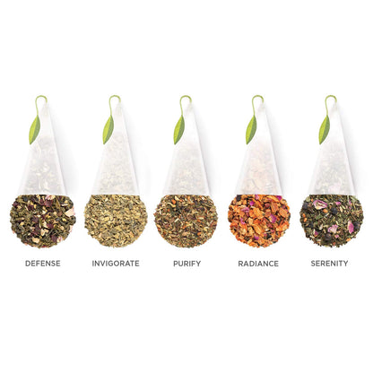 Tea Forte Premium Presentation Box Gift Set Sampler, 20 Count, Assorted Blends Individually Wrapped Handcrafted Pyramid Infuser Bags, Frank Lloyd Wright