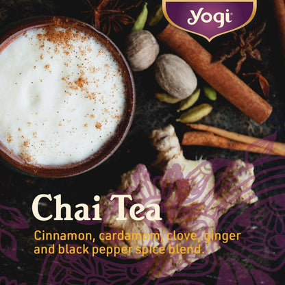 Yogi Honey Chai Turmeric Vitality Tea, 16 Tea Bags (4 Pack)