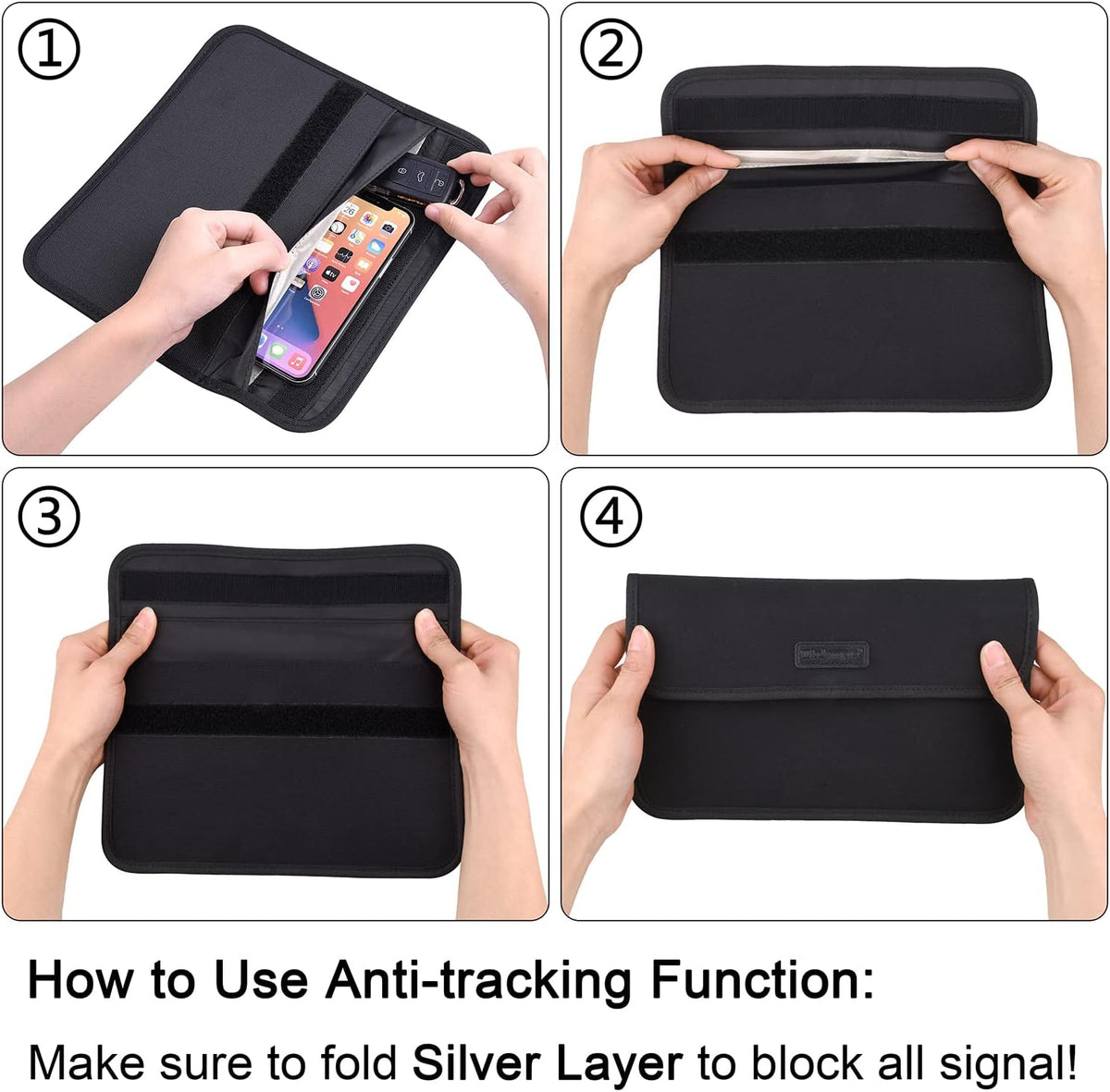 Wisdompro Faraday Bag, RFID Signal Blocking Bag for Phones and Car Keys