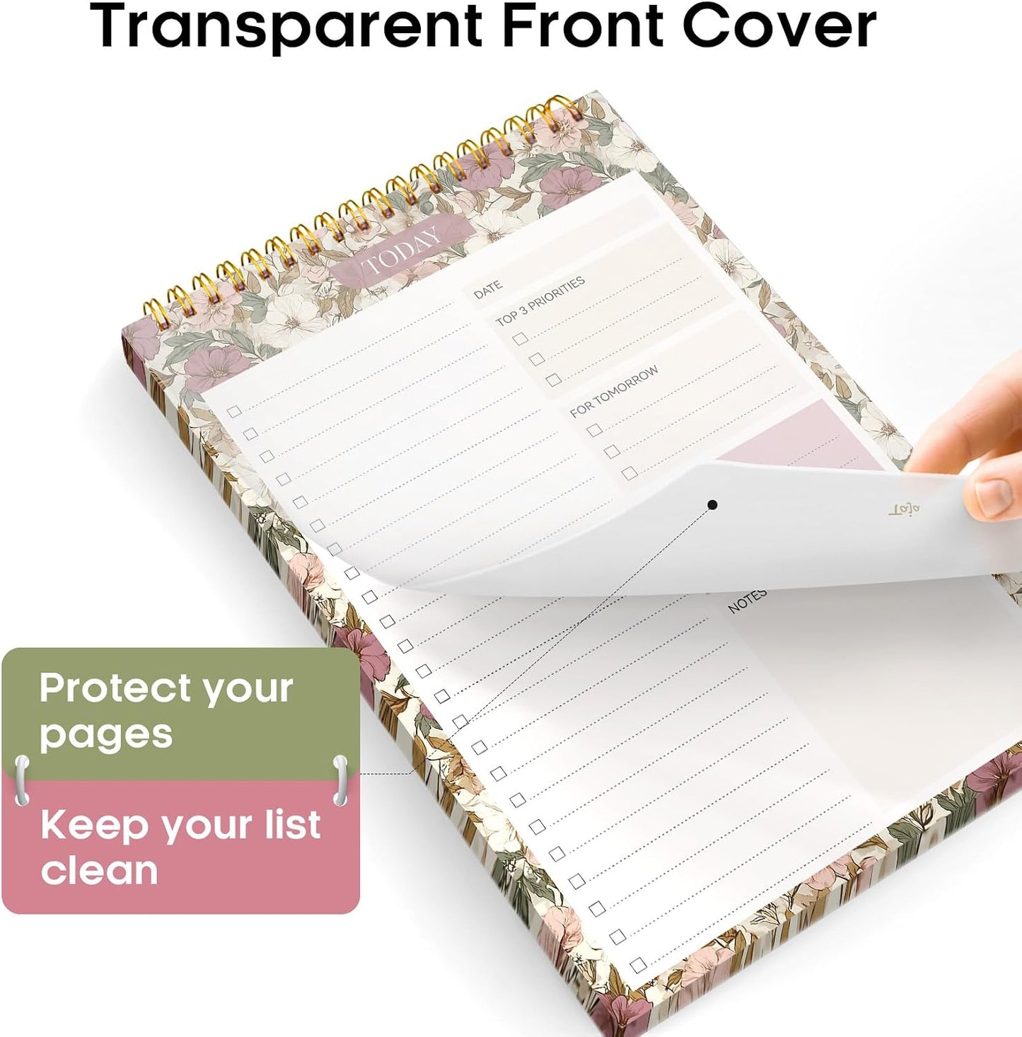 Taja To Do List Notepad - To Do List Notebook for Work with 52 Sheets, 9.8" x 6.5", Undated Daily Planner Perfect for Daily Tasks and Goal Setting, Notepad Suitable for Office, Home & School - Violet Dream