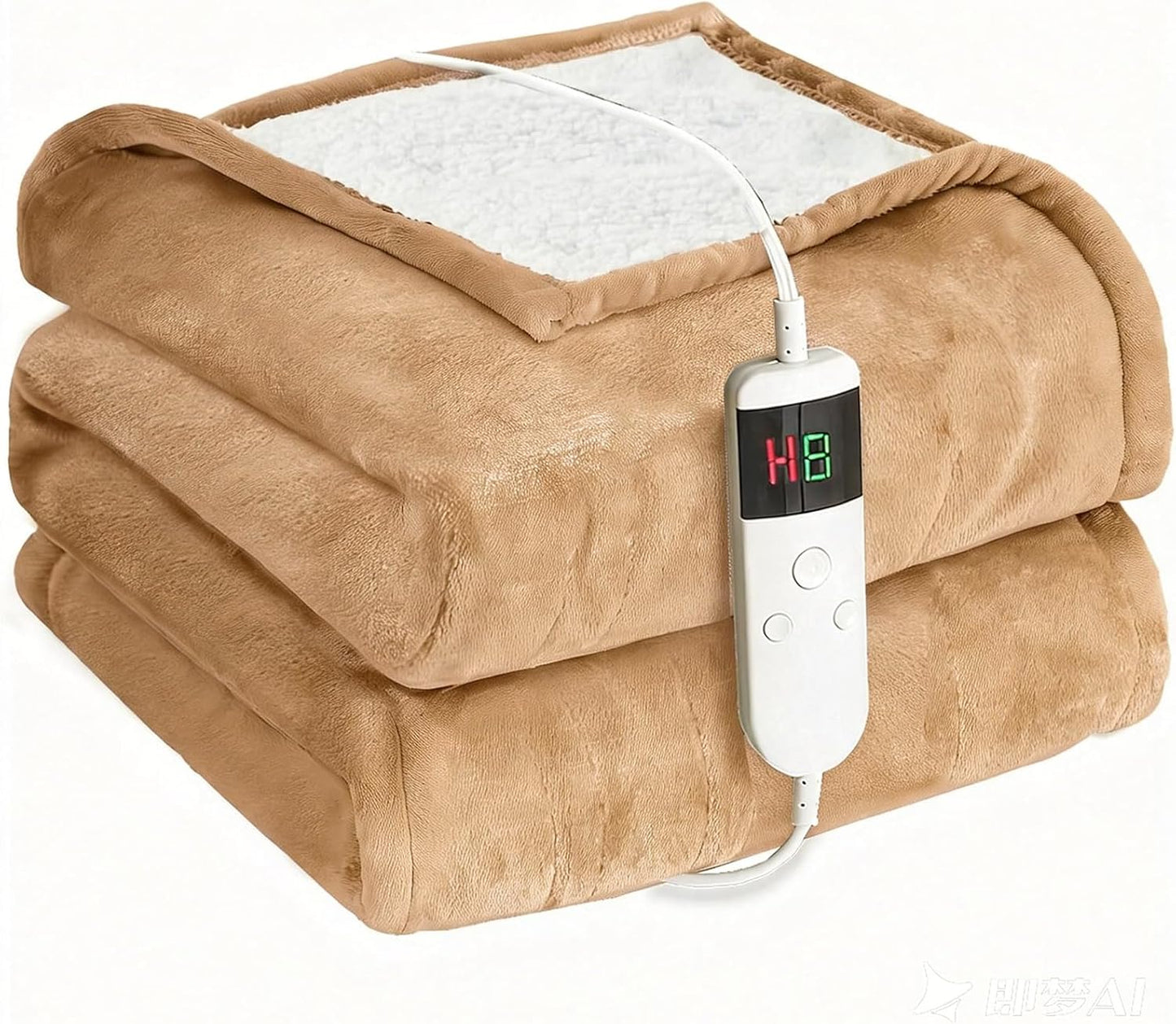 Electric Heated Blanket Throw Size 50''x60''-Control Heating Blanket, Soft & Warm Flannel 10-Level Temperature Control, 8 Hours Auto Off, Rapid Heating & Overheat Protection