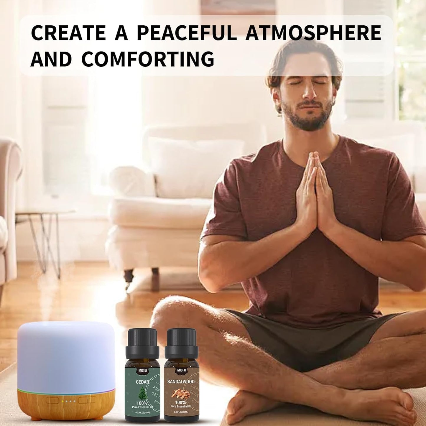 Essential Oils Set Top 6 Aromatherapy-Essential Oils for Diffuser for Home,Air Freshening Diffuser Oils Scents for Aromatherapy,Laundry,Candle&Soap Making,Humidifiers 6 X 10ML