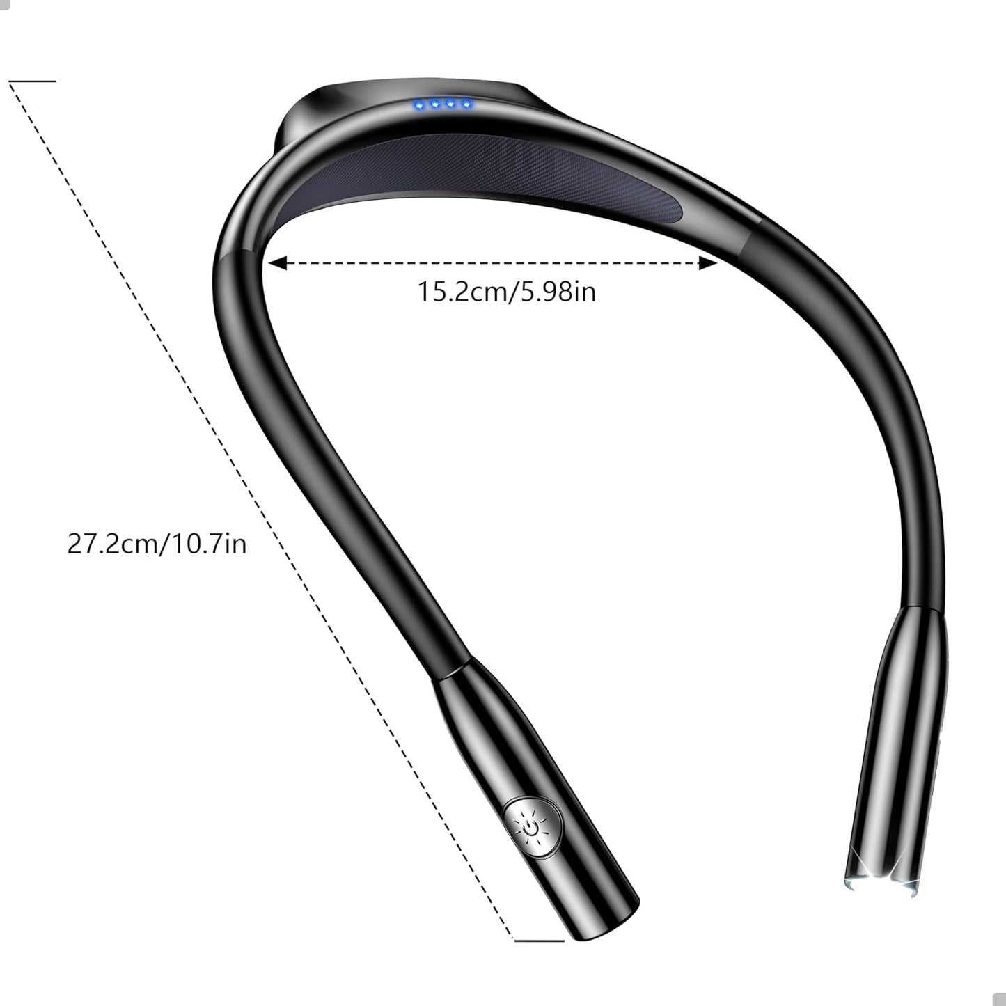 Gritin Book Light,Eye Caring 3 Colors & Stepless Dimming Neck Reading Light