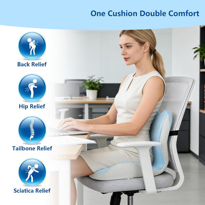 2026 Upgraded Orthopedic Memory Foam Seat Cushion with Adjustable Strap, Coccyx & Sciatica Pain Relief, Washable Non-Slip, Ergonomic Support for Office Chair, Car & Wheelchair (Dark Grey)