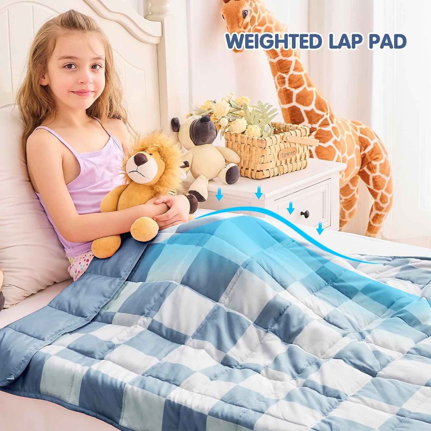yescool Weighted Lap Pad 2 Pounds Weighted Lap Blanket, Space Plane Small Weighted Blanket, Weighted Throw Blanket Gifts for Travel Indoor Outdoor, 20"x30"