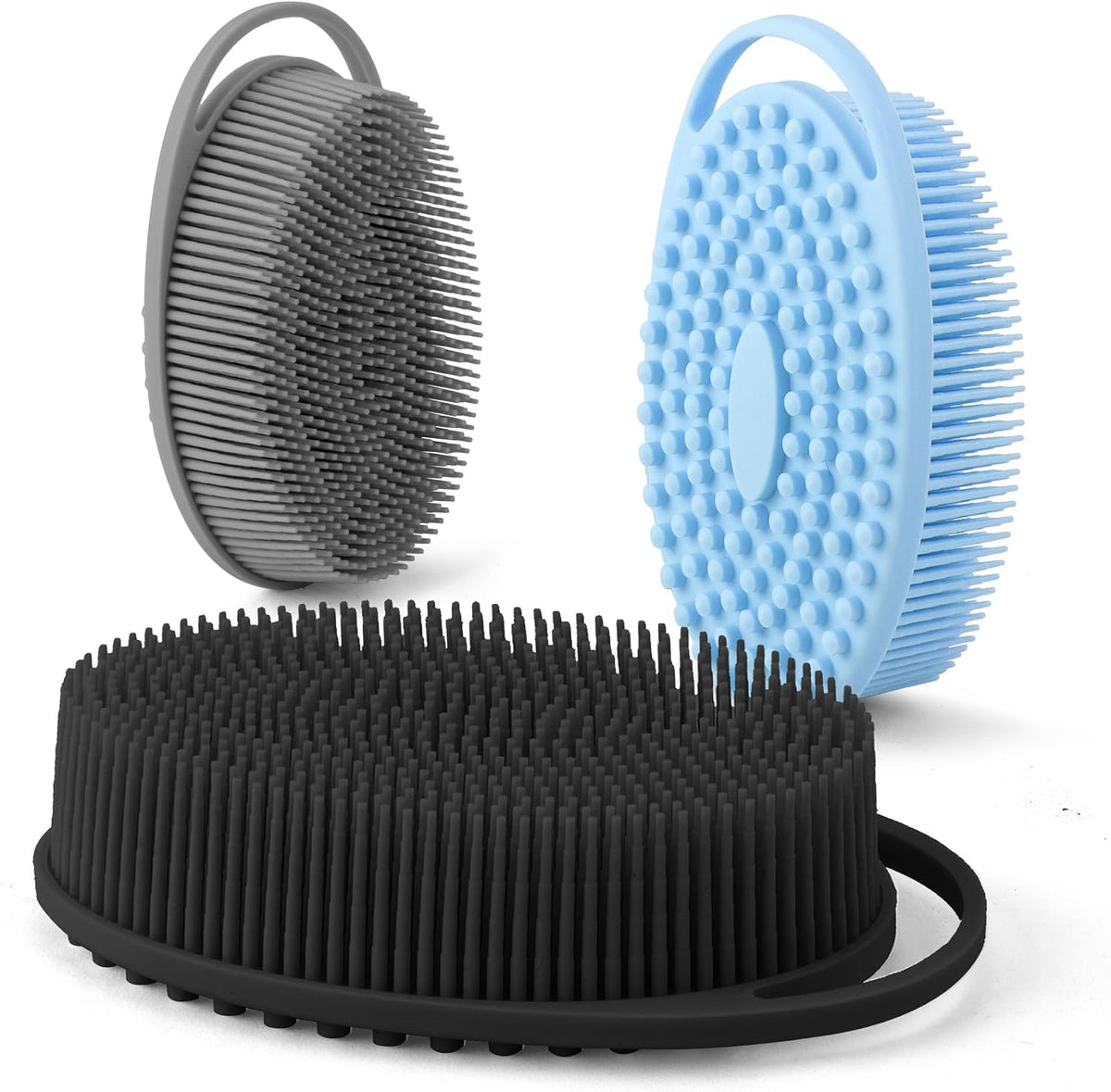 Silicone Body Scrubber, Exfoliating Body Scrubber Silicone, 3pack Soft Loofah Silicone Body Scrubbers for Use in Shower, Shower Scrubber for Body, Silicone Scrubber Men Women for All Skin