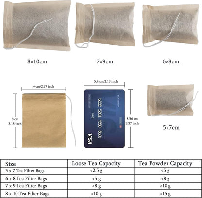 NEPAK 600 Pcs Disposable Tea Bags with Drawstring,Tea Filter Bags,Empty Tea Bags for Loose Leaf Tea(2.36 x 3.15 inch)