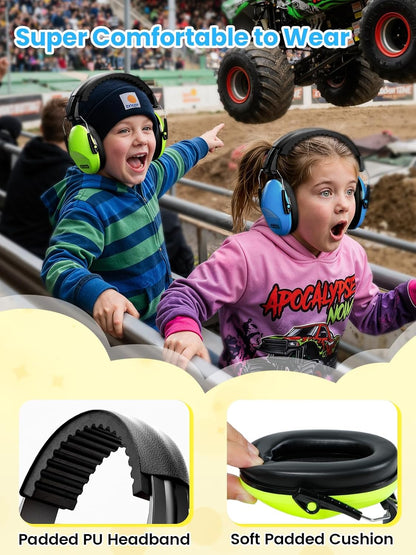 Dr.meter Ear Muffs for Noise Reduction: 27.4SNR Noise Cancelling Headphones for Kids Adults, EM100 Adjustable Hearing Protection Earmuffs for Monster Jam, Autism Sensory, Concerts, Fireworks- 3PACK