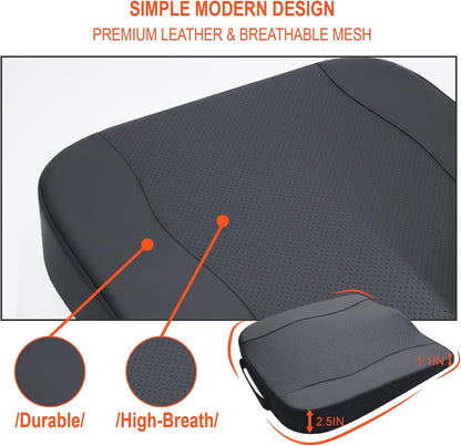 Lofty Aim Car Seat Cushion, Comfort Memory Foam Car Cushions for Driving - Sciatica & Lower Back Pain Relief, Driver Seat Pillow for Auto, Office Chair, Wheelchair - Black