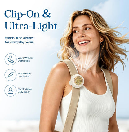 2Pack Portable Clip-On Fan for Shirt, 2.8 oz Lightweight Palm-Size Mini Fan