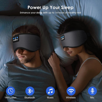 MUSICOZY Sleep Headphones Bluetooth 5.4 Headband Sleeping Eye Mask for Mom Women Men Wireless Music Earbuds Earphones for Side Sleepers Built-in HD Speakers Cool Gadgets Unique Gifts