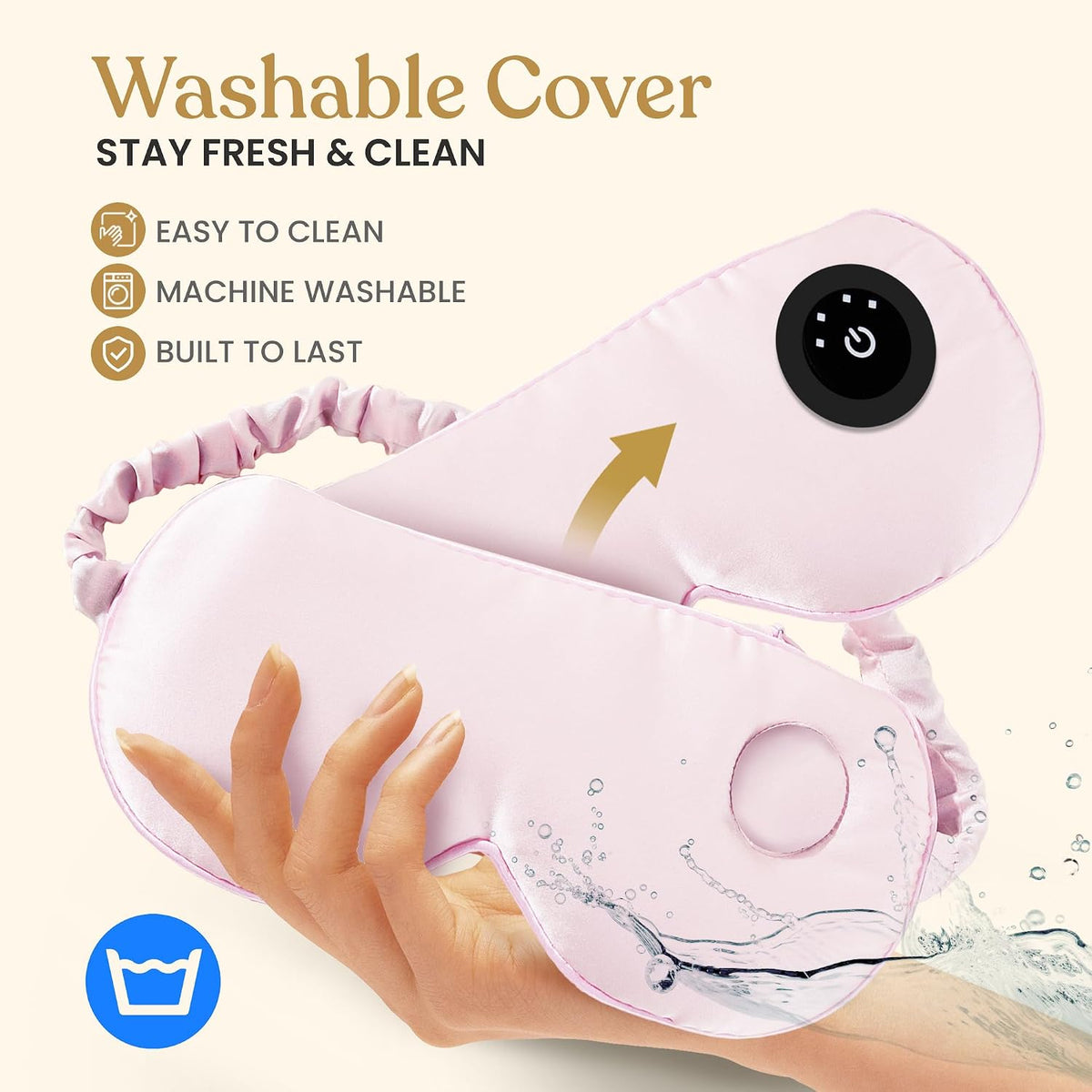 Silk Cordless Heated Eye Mask for Dry Eyes - Heating Warm Electric Mask Hot Moist Compress Heating Pad, Blepharitis, Chalazion, Stye - USB Rechargeable Sleep Mask - Pink