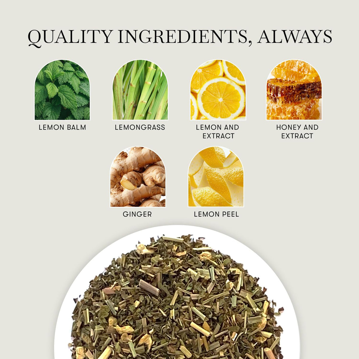 Luxmi Estates Lemon Balm Honey Ginger Herbal Tea | 50 Pyramid Tea Bags (100g, 3.5oz), Caffeine-Free Calming Blend with Lemon Balm, Ginger, Lemongrass, Lemon Peel, & Natural Honey Flavor, Vegan