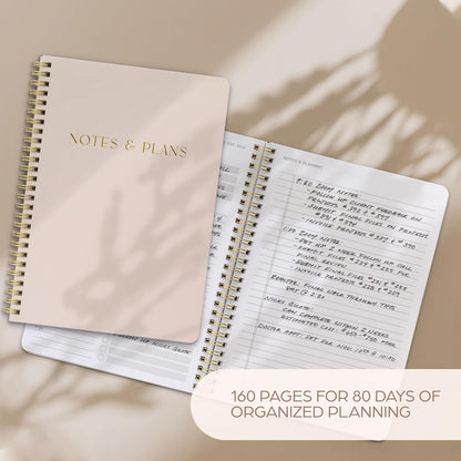 Beautiful Daily Planner And Notebook With Hourly Schedule - Aesthetic Spiral To do List Notepad to Easily Organize Your Tasks And Appointments - Stylish Book And School Or Office Supplies For Women