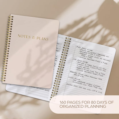 Beautiful Daily Planner And Notebook With Hourly Schedule - Spiral Notebook
