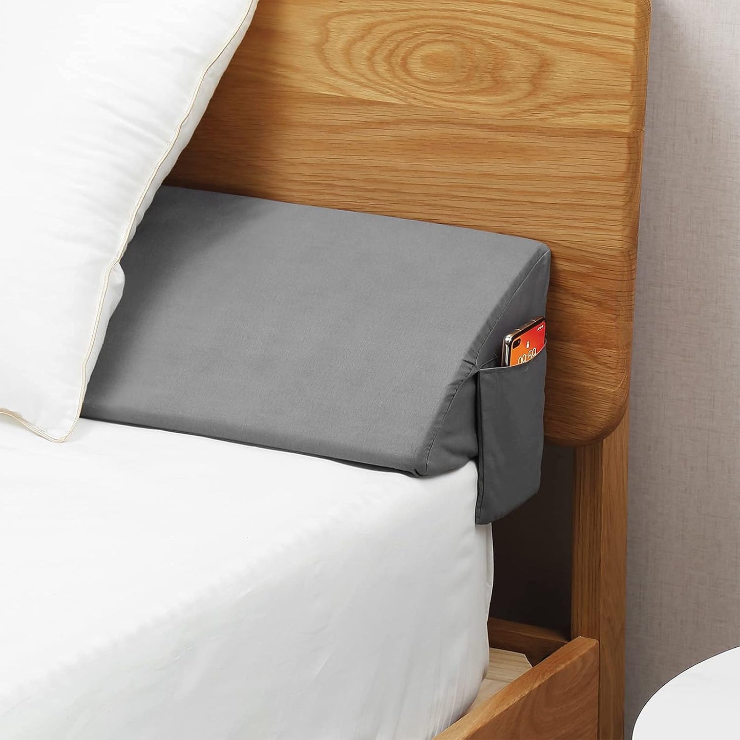 Vekkia 34" Extra-Long Wedge Pillow, 5.5" Bed Wedge Pillow for Sleeping,Gray