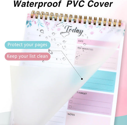104 Pgs To Do List Notepad - Daily Planner Notepad Undated 52 Duplex-Printed Undated Sheets Tear Off, 6.5" x 9.8" Checklist Productivity Organizer with Hourly Schedule for Tasks