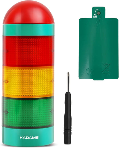 KADAMS Visual Timer for Kids with Audio Pre-Alarm - Traffic Light Alarm for Kids Toddler Teachers Classroom Home Time Management Tool 24hr Countdown Pause Memory Function