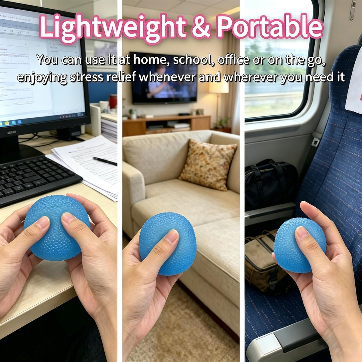 Squishy Fidget Toys for Adults, Stress Balls (Blue)