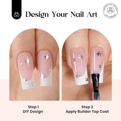 Beetles Press On Nail Kit-Short Square French Tip Press On Nails, 150Pcs Pink French Nail Tips with Nail Glue & Remover Builder Top Coat Nail Lamp, All-in-One DIY Fake Nails Gift for Women