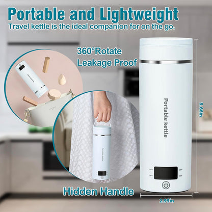 Touxila Portable Electric Kettle for Travel 120V, 13.5oz, 4 Temp Settings