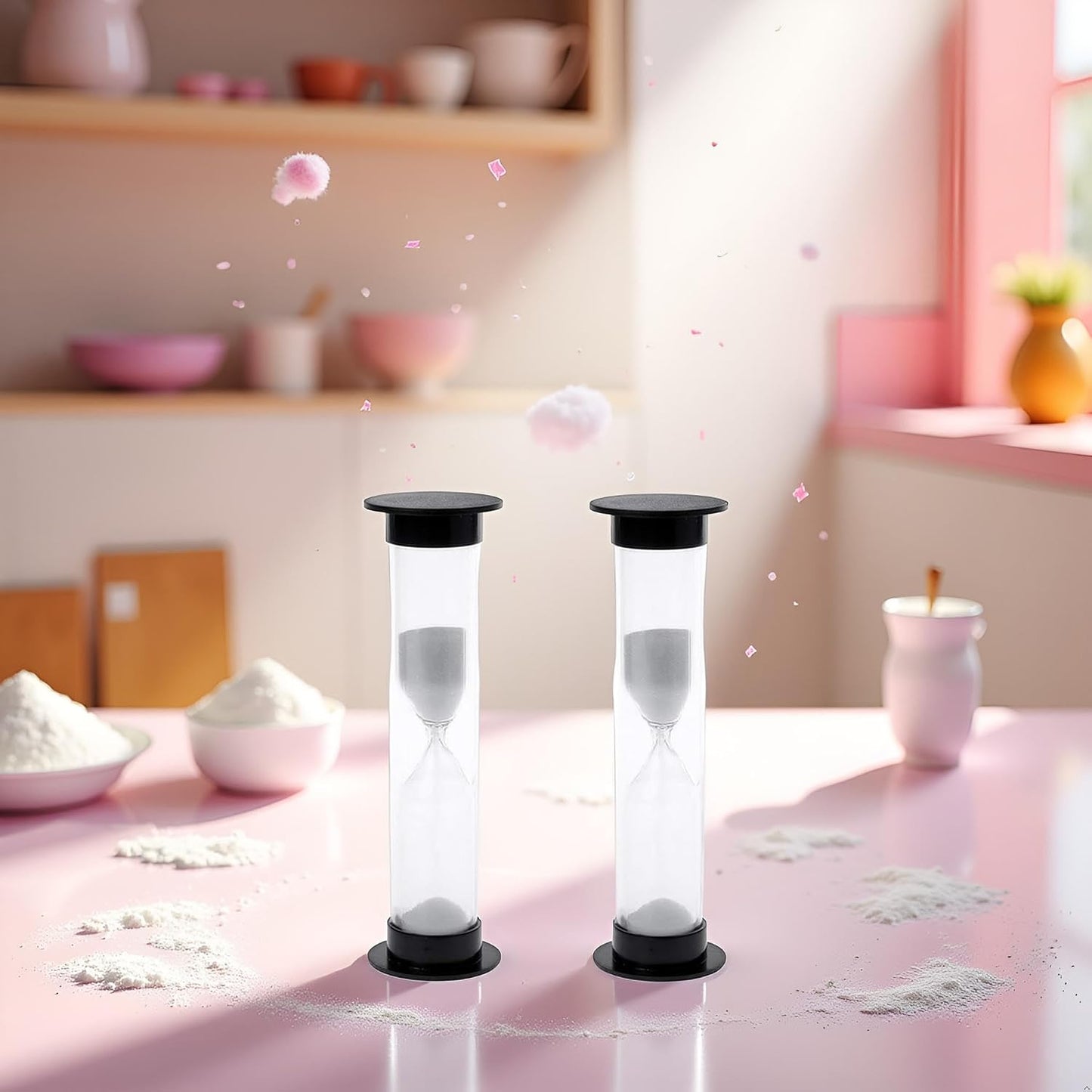 2Pcs New Mini Hourglass Sand Timer - 1 Minute (60 Seconds) Sandglass Clock | Compact Sand Timer for Games, Workouts & Time Management | Portable Timekeeping Tool
