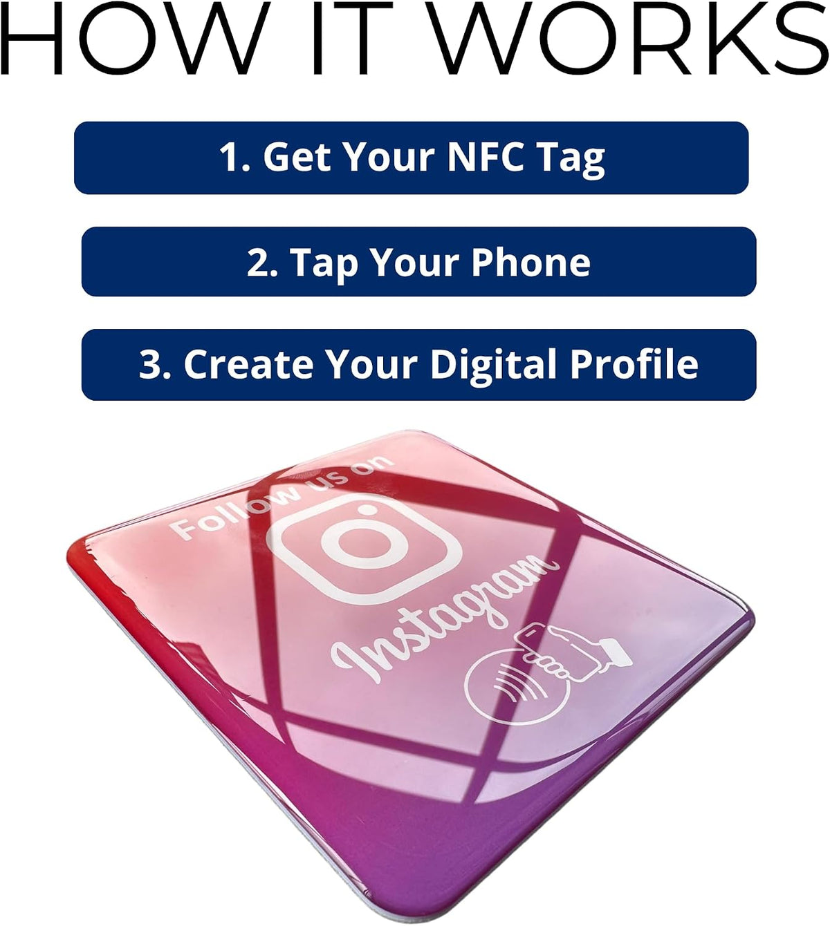 NFC VTAG.ID Label - Tap to Share Your Profile (Black & White)