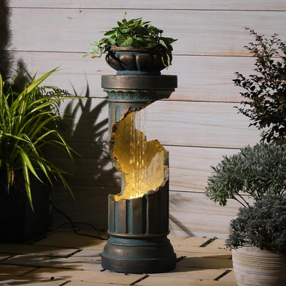 Sunlinua Modern Indoor Tabletop Water Fountain for Office Decor