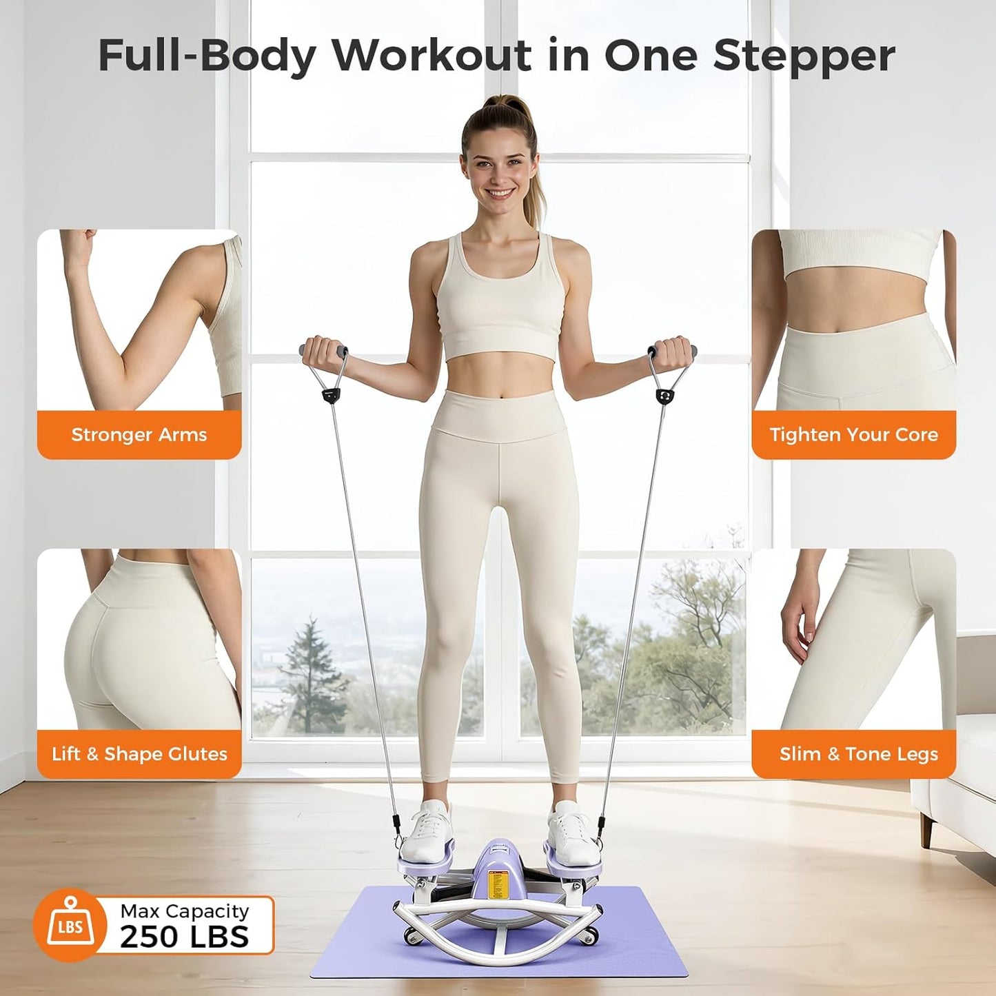 Rock Stepper Side to Side, Rocking Stepper with Lateral Motion, Compact Side Stepper for Home & Apartment, Low Impact Workout Machine (Black)