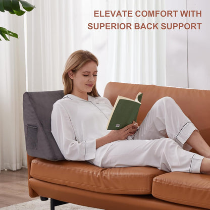 Bedluxe Knee Pillow for Back Sleeping, Leg Pillow Knee Wedge Pillow, Memory Foam Wedge Pillows for Legs Post Surgery, Triangle Pillow for Knee Support, Leg Elevation, Knees Hip Back Pain Relief, White