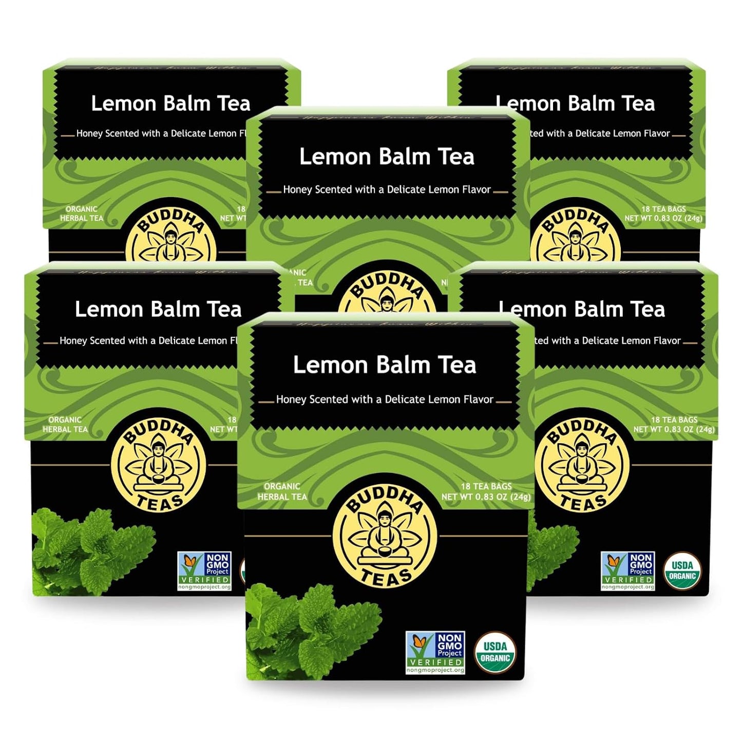 Buddha Teas Organic Lemon Balm - OU Kosher, USDA Organic, CCOF, 18 Bleach-Free Tea Bags