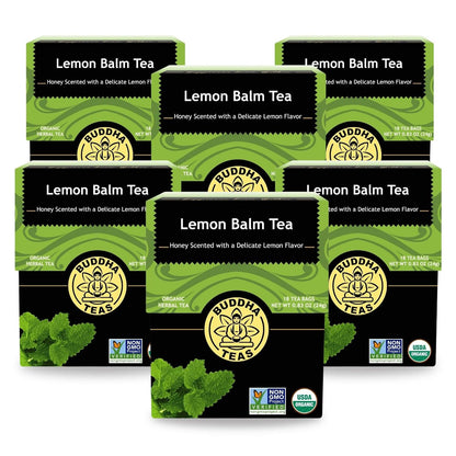 Buddha Teas Organic Lemon Balm - OU Kosher, USDA Organic, CCOF, 18 Bleach-Free Tea Bags