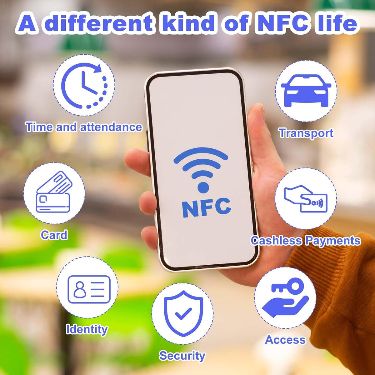 NFC Tag NFC Stickers White NTAG215 Tag Rewritable Round Coin NFC Cards with Adhesive Back Compatible with Tagmo NFC Enabled Mobile Phones