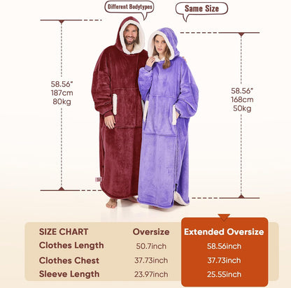 yescool Wearable Blanket Hoodie as Christmas Birthday Gifts for Women Mom - Colors A