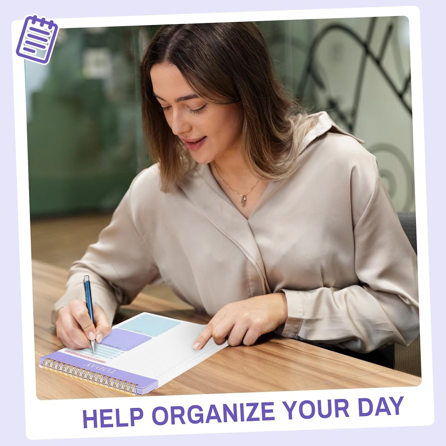 to Do List Notepad, Undated Daily Planner, 120 Pages, 6.7 x 9.8 in | 100 GSM FSC Paper, Plastic Cover, Spiral Bound, Tear-Off Pages, Task Checklist Layout For Home Office School Supplies