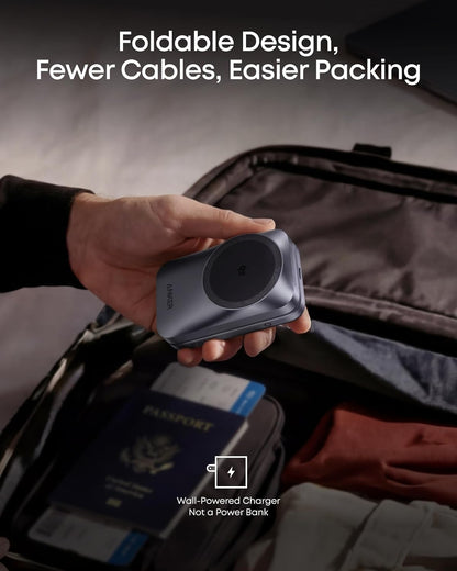 Anker Prime 25W Qi2.2-Certified Palm-Sized 3-in-1 Foldable MagSafe Charger