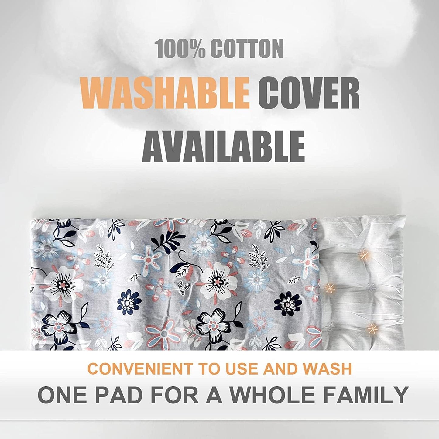 UNCN Wide Microwave Heating Pad with Washable Cover 9.5 x 16in Microwavable Hot Pad for Neck Shoulder, Cramps, Back Cordless Warm Compress Weighted Moist Heat Pack for Aches, Unscented