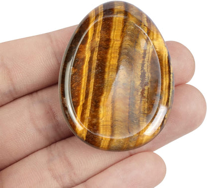 Artistone Moss Agate Crystal Chakra Thumb Worry Stone Teardrop Reiki Healing Stone Pocket Palm Stones for Anxiety Stress Relief Meditation Therapy Geometry Home Decor