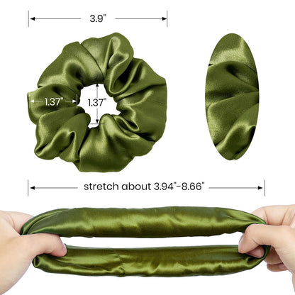 LILYSILK Silk Hair Scrunchies / Ties for Frizz & Breakage Prevention, 100% Mulberry, No Damage, Elastic ponytail Holders, 1Pc, Coffee - Colors B