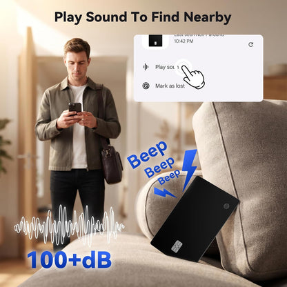 eirix 2 Pack Wallet Tracker Card (iOS and Android) Ultra Slim 0.07in IP68 Waterproof Rechargeable Work with Apple Find My & Google Find Hub, Item Locator for Card Holder,Passports,Money Clips