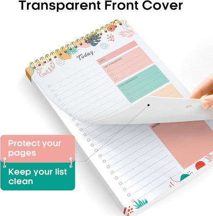 Taja To Do List Notepad - To Do List Notebook for Work with 52 Sheets, 9.8" x 6.5", Undated Daily Planner Perfect for Daily Tasks and Goal Setting, Notepad Suitable for Office, Home & School - Violet Dream