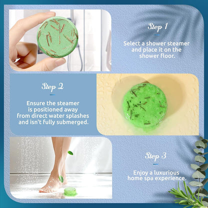 Shower Steamers Aromatherapy-8 Pack Shower Bombs with Essential Oils, Mothers Day Gifts for Mom Wife, Birthday Gifts for Women Self Care Relaxation Home SPA Teacher Appreciation Gift (Green)