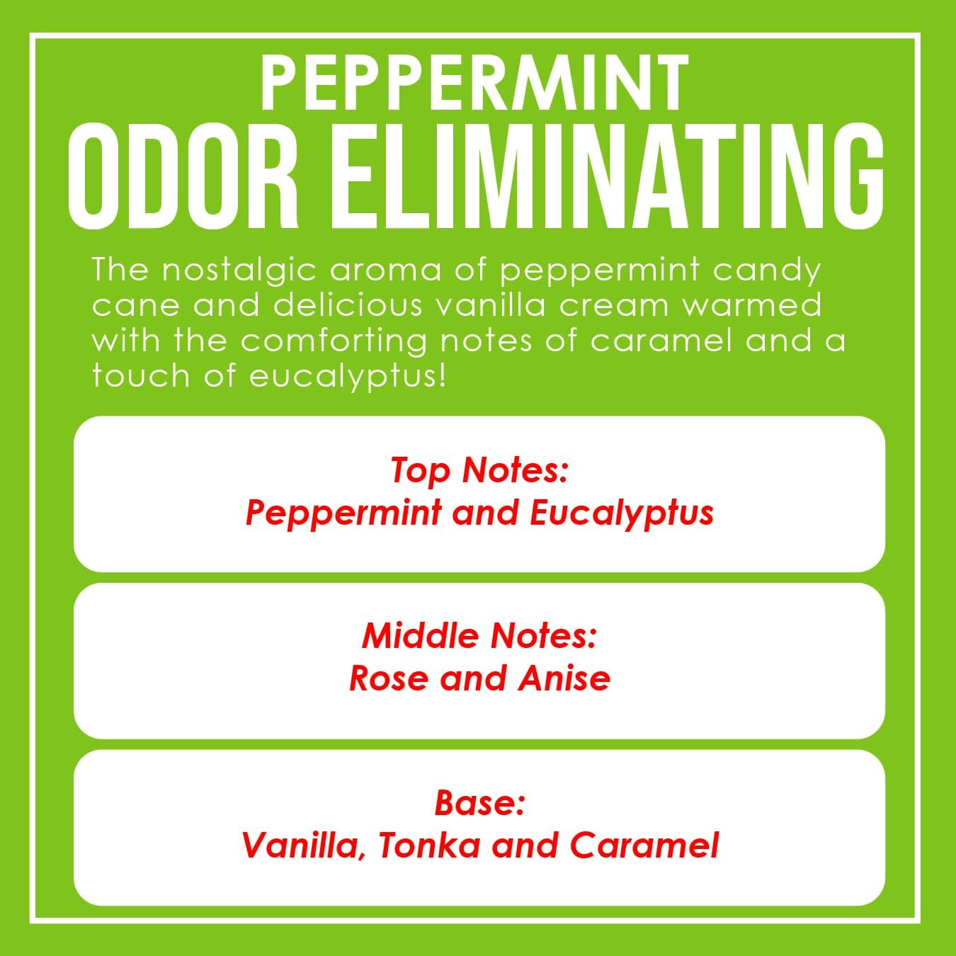 Vanilla Bean Odor Eliminating Highly Fragranced Candle - Eliminates 95% of Pet, Smoke, Food, and Other Smells Quickly - Up to 80 Hour Burn time - 12 Ounce Premium Soy Blend - Colors B