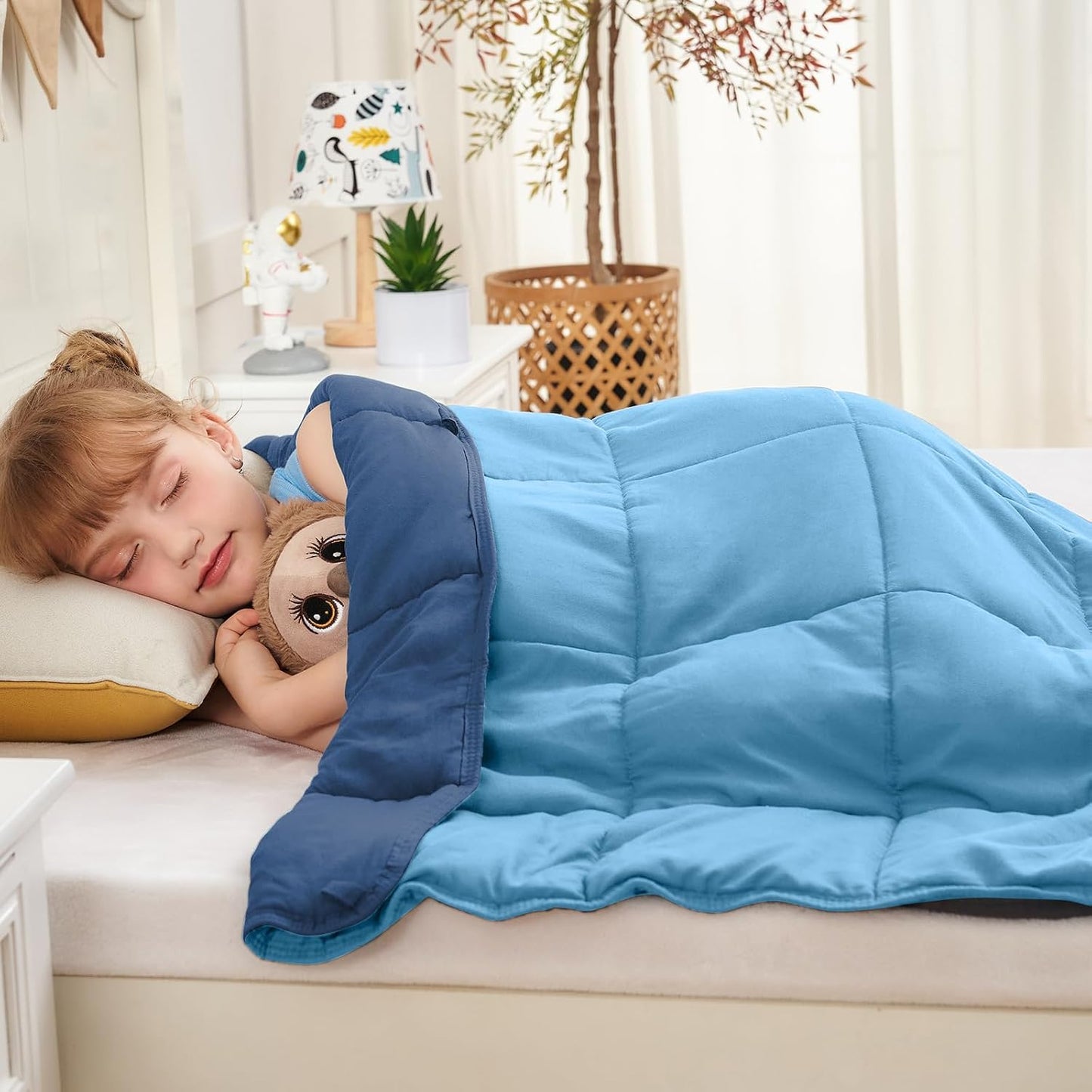 yescool Weighted Lap Pad 2 Pounds Weighted Lap Blanket, Space Plane Small Weighted Blanket, Weighted Throw Blanket Gifts for Travel Indoor Outdoor, 20"x30"