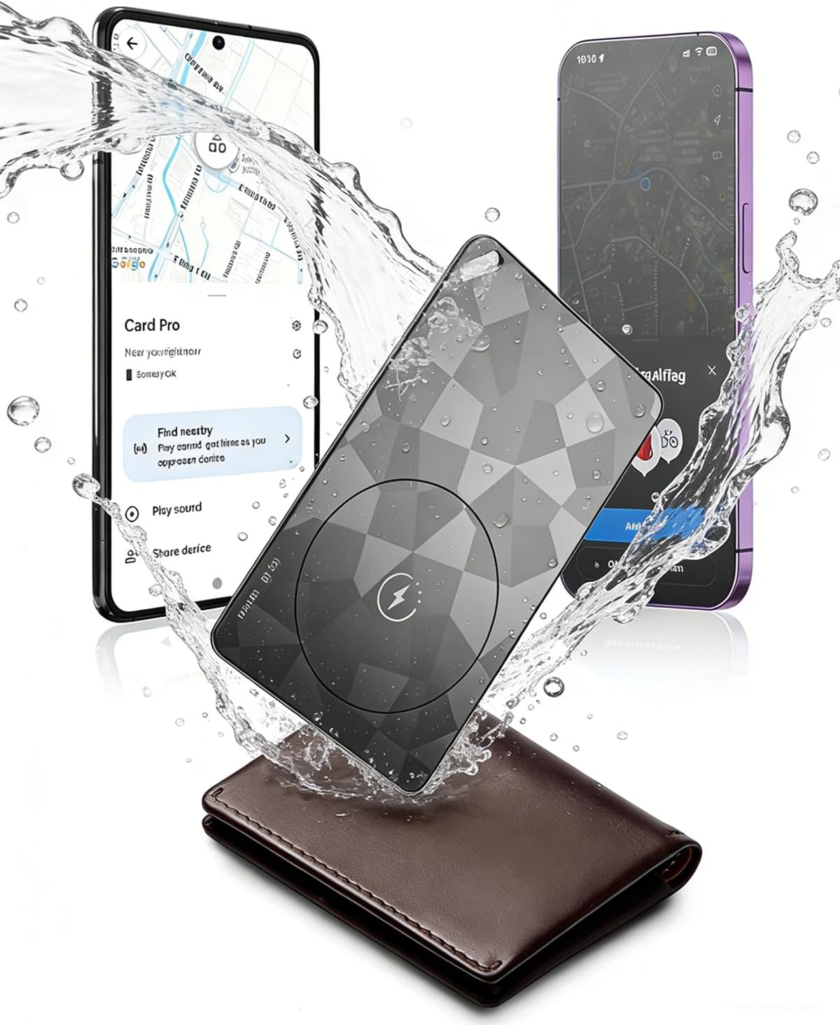 Wallet Tracker Card (iOS and Android), 6-12 Years Battery GPS Smart Card