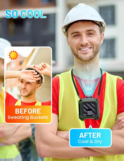 Portable Waist Fan with 10000mAh Battery, 5 Speeds, 130° Wide Angle Airflow, Hands-Free Clip-on for Outdoor Work, Hiking, Camping (orange)
