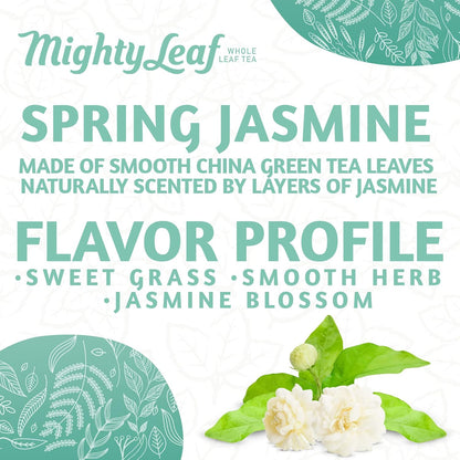 Mighty Leaf Organic Spring Jasmine Green Tea - 1 lb Bulk Loose Leaf Bag